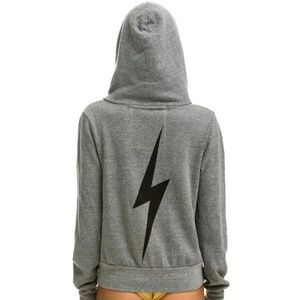 Aviator Nation Bolt Hoodie Gray Excellent Condition